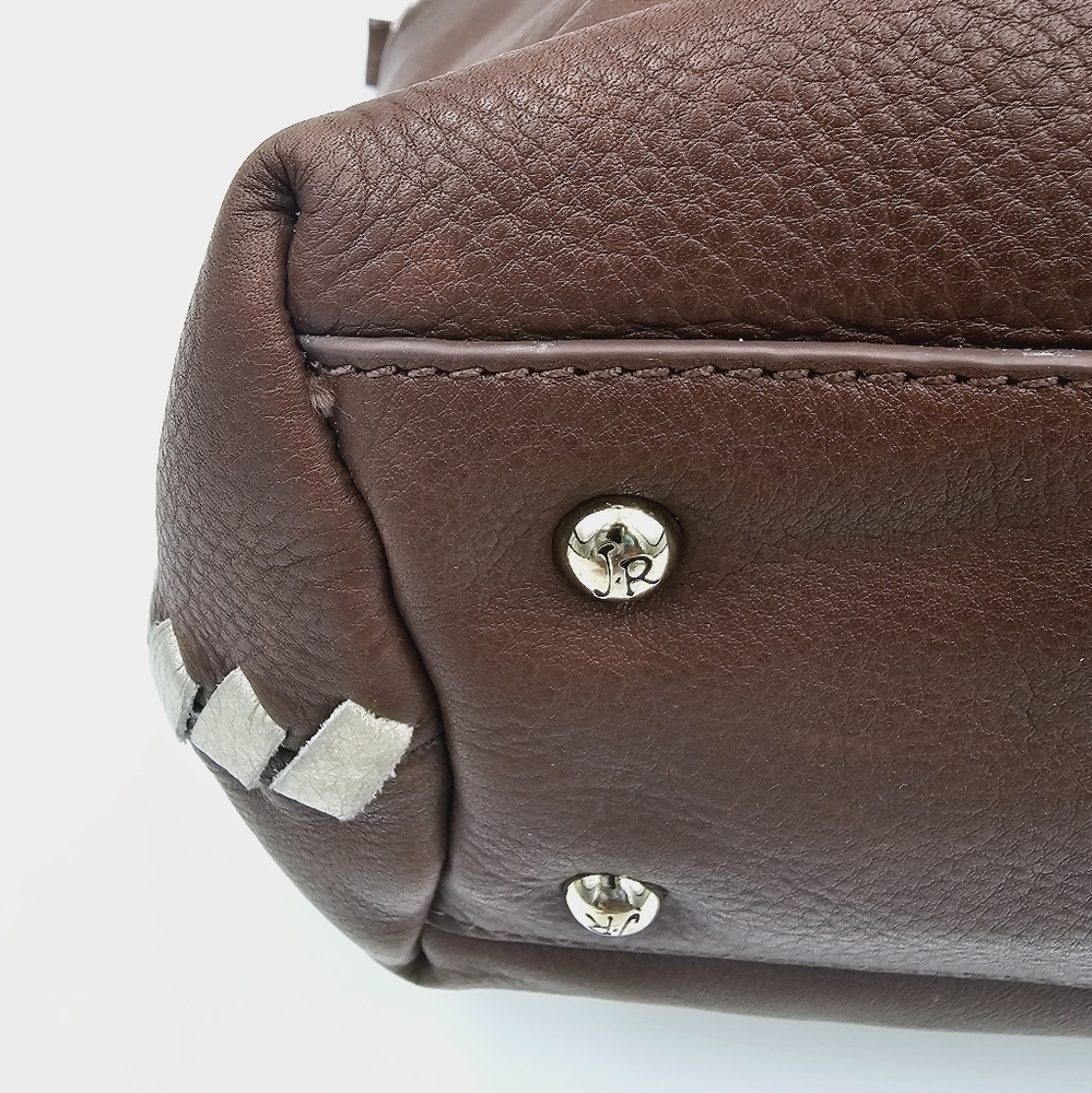 Jack Rogers Brown Leather Shoulder Bag Purse with Tassel - Picture 7 of 16